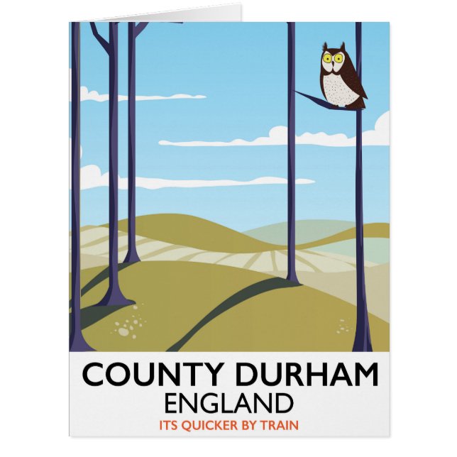 County Durham，イギリスの列車のポスター (正面)