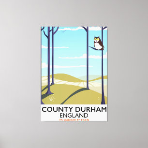 County Durham,イギリスの列車のポスター キャンバスプリント
