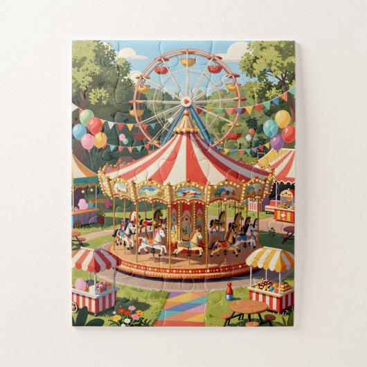 County Fair Carousel for Seniors 30 Large Piece ジグソーパズル (縦)