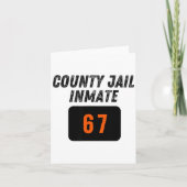 County Jail Prison Inmate 67 Halloween Funny Mens  カード (正面)
