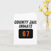 County Jail Prison Inmate 67 Halloween Funny Mens  カード (黄色い花)