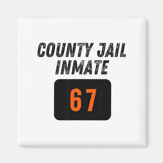 County Jail Prison Inmate 67 Halloween Funny Mens  マグネット (正面)