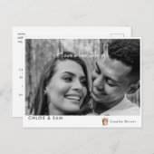 CouplE モダン B/W写真はUsシャワー付きのビールを持つ ポストカード (正面/裏面)