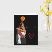 Couple Black Basketball I Love You Double Or Nothi カード (黄色い花)