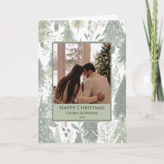 Couple Christmas Card -Woodland Festive カード (正面)