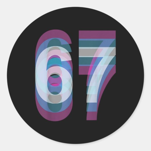 Couple Costume 67 Six Seven Meme Funny  ラウンドシール (正面)