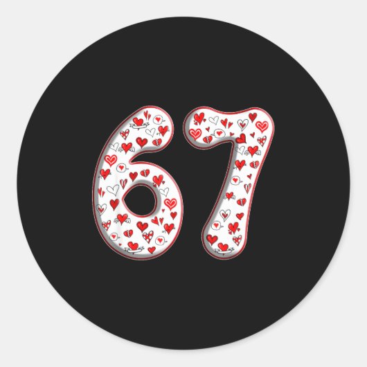 Couple Costume Duo 67 Meme Six Seven Valentines Da ラウンドシール (正面)