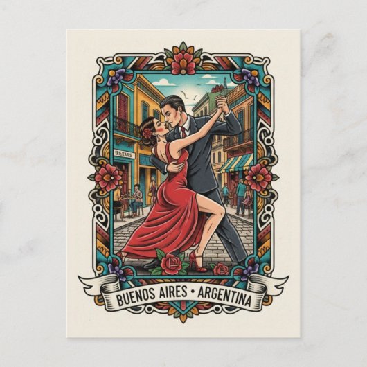 Couple dancing the tango in Argentina ポストカード (正面)