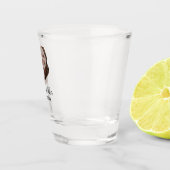 Couple face photo add name date simple wedding  ショットグラス (右)