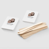 Couple face photo add name date simple wedding  ハンドファン (組立なし)