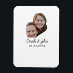 Couple face photo add name date simple wedding マグネット<br><div class="desc">Design for couple love</div>