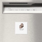 Couple face photo add name date simple wedding  マグネット (インサイチュ (食洗機))