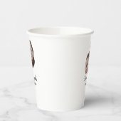 Couple face photo add name date simple wedding  紙コップ (左)