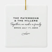 Couple Family Heart Shaped Photo Collage セラミックオーナメント (裏面)