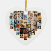 Couple Family Heart Shaped Photo Collage  セラミックオーナメント (正面)