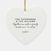 Couple Family Heart Shaped Photo Collage  セラミックオーナメント (裏面)