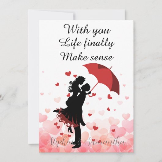 Couple first anniversary Personalized romantic  シーズンカード (正面)