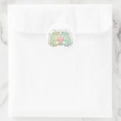 Couple Frog Sticker Cute Two Frogs Love Heart Roma ラウンドシール (バッグ)