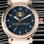 Couple Gift His and Her name monogram initials  腕時計<br><div class="desc">Romantic Couple Gift His and Her name monogram initials Custom name Watches for Business Men and Women Watches Stainless Steel Waterproof a perfect Romantic Couple Gift for Couple. This watches have a beautiful appearance, romantic representative, time is a symbol of witnessing love, is the perfect gift for Valentine's Day, Christmas,...</div>