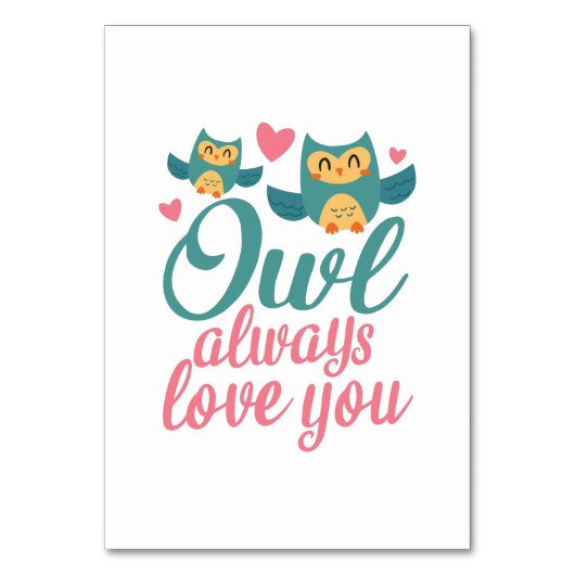 Couple Gift Owl Always Love You テーブルナンバー (正面)