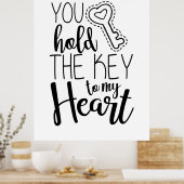 Couple Gift You Hold The Key To My Heart ポスター (キッチン)