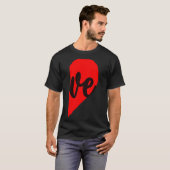 Couple Half Heart Love Valentines Day Women Men A  Tシャツ (正面フル)