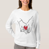 Couple Holding Hands Love Women's T-shirt Tシャツ (正面)