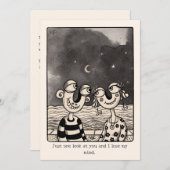 Couple In love hand drawn Valentine's Card シーズンカード (正面/裏面)