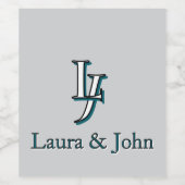Couple Initials & Names Love Label Set ワインラベル (シングルラベル)