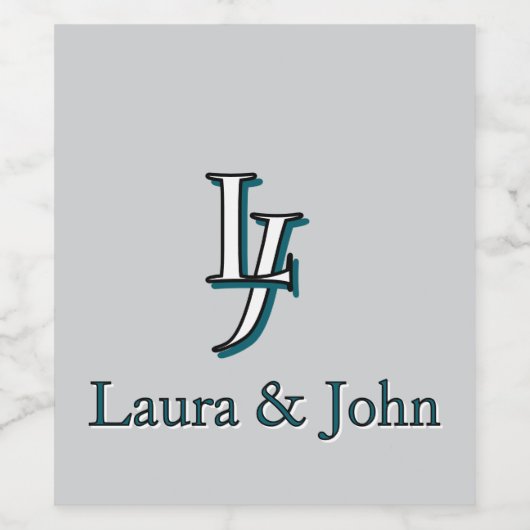 Couple Initials & Names Love Label Set ワインラベル (シングルラベル)