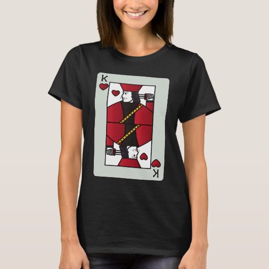 Couple King of Heart Card Valentines  Pair Tシャツ (正面)