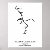 Couple Line Art Personalized Poster