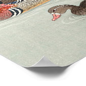 Couple mandarin duck print ポスター (角)