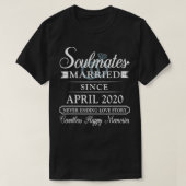 Couple Married Since April 2020, 2nd Wedding Anniv Tシャツ (デザイン正面)