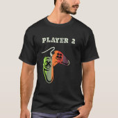 Couple Matching Gamer Gaming Player 1 Player 2 Tシャツ (正面)