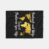 Couple Matching Husband And Wife Travel Partners F フリースブランケット (正面(横))