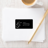 Couple Monogram Ampersad White Address Label ラベル (インサイチュ)
