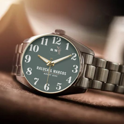 Couple Name Custom Engraved Romantic  Monogram 腕時計