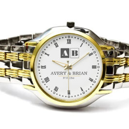 Couple Name Custom Engraved Romantic  Monogram 腕時計