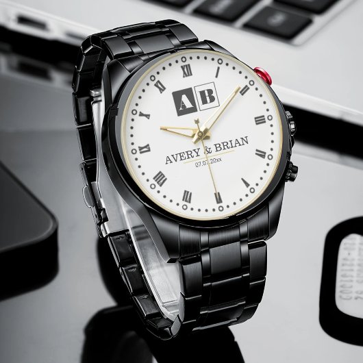 Couple Name Custom Wedding Monogram  腕時計