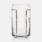 Couple name gray golden frame border wedding date  ガラス缶 (右)