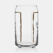 Couple name gray golden frame border wedding date  ガラス缶 (左)