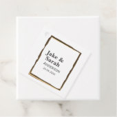 Couple name gray golden frame border wedding date  フェイバータグ (インサイチュ)