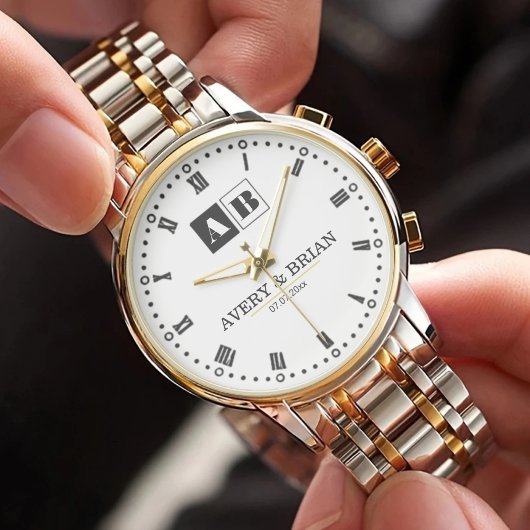 Couple Name Minimal Monogram Custom Name & Initial 腕時計