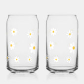 Couple Name Personalized Cute Daisies Floral ガラス缶 (右)