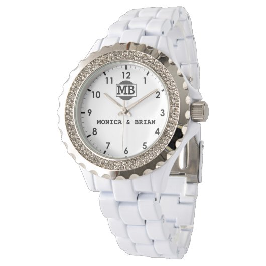 Couple Name Sentimental Wedding Keepsake 腕時計 (アングル)