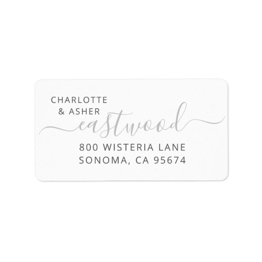 Couple Name Wedding Monogram  ラベル (正面)