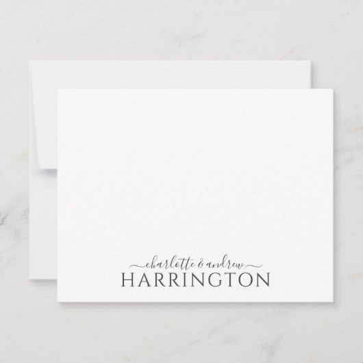 Couple Name Wedding Monogram Script ノートカード (正面)