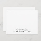 Couple Name Wedding Monogram Script  ノートカード (正面/裏面)