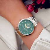 Couple names  green and gold monogram  腕時計